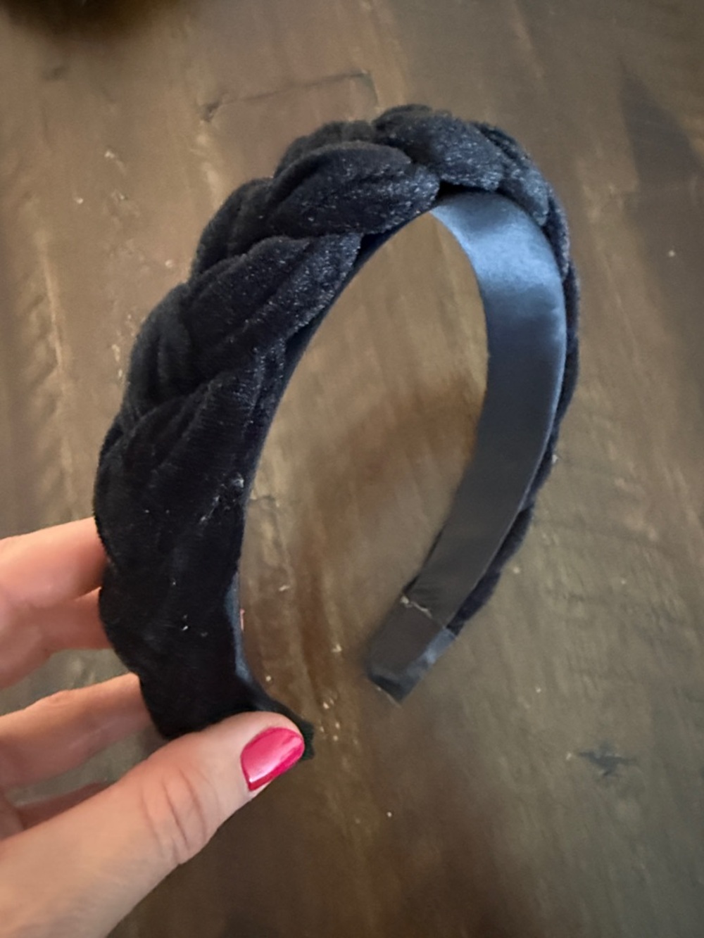 LOFT Braided Velvet Headband - Black
